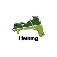 Map of Haining modern geometric illustration, map of China Country design template vector