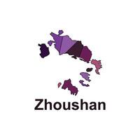 Zhoushan map. map of the China Country. Borders of for your infographic. illustration design template vector