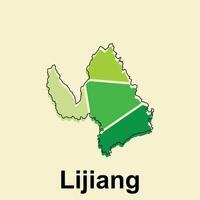 Map of Lijiang City Modern Simple Geometric, illustration design template vector