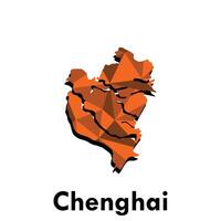 Map of Chenghai colorful modern polygon geometric design, element graphic illustration template vector