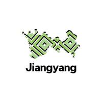 Map of Jiangyang modern geometric illustration, map of China Country design template vector