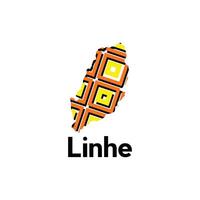 Map of Linhe modern geometric illustration, map of China Country design template vector