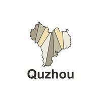Quzhou map. map of the China Country. Borders of for your infographic design template vector
