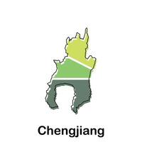 Chengjiang map. map of China Country colorful design, illustration design template on white background vector