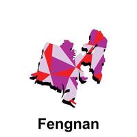 Map of Fengnan colorful modern polygon geometric design, element graphic illustration template vector