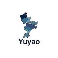 Yuyao map. map of the China Country. Borders of for your infographic. illustration design template vector