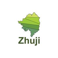 Zhuji map. map of the China Country. Borders of for your infographic. illustration design template vector