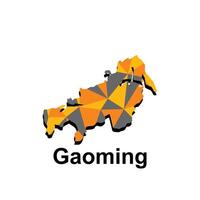 Map of Gaoming colorful modern polygon geometric design, element graphic illustration template vector