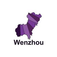 Wenzhou map. map of the China Country. Borders of for your infographic. illustration design template vector