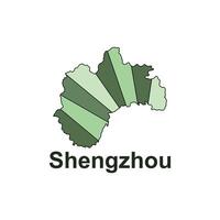 Shengzhou map. map of the China Country. Borders of for your infographic. illustration design template vector
