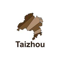 Taizhou map. map of the China Country. Borders of for your infographic. illustration design template vector