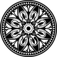 a circular design with a black and white pattern vector