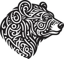 a dog head with tribal patterns on it vector
