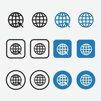 Globe Icon illustration, Go to web symbol icon, www symbol, Web icon, website, homepage icon set, earth clip art, globe symbol isolated white background vector