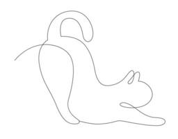 Minimalist cats line art, Cat with continuous single one line art drawing, cat line hand drawn vector