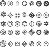 A Collection Of 36 Abstract Geometric Symbols And Icons vector