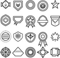 A Collection Of 20 Geometric Badge And Emblem Line Icons vector