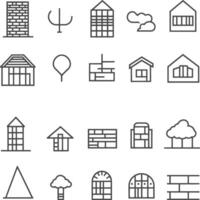 A Collection Of 20 Architectural Line Icons vector