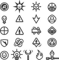 A Collection Of 20 Diverse And Stylized Icons vector