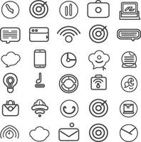 A Collection Of 30 Line Icons For Web And Mobile Applications vector