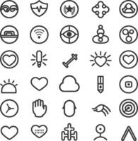 A Collection Of 30 Simple Line Icons For Various Concepts vector