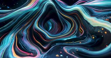 Abstract art background of swirling fluid with colored nebula. video