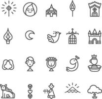 A Collection Of 20 Diverse Line Icons Representing Various Objects And Concepts vector