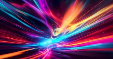 Vibrant abstract background that brings to life the essence of speed and movement through mesmerizing swirling lines of light and colors, evoking a sense of wonder. video