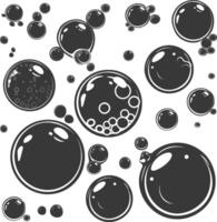 A Collection Of Black And White Bubbles Of Varying Sizes vector