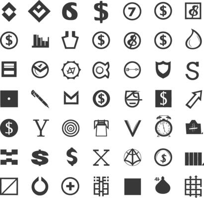 A Collection Of Abstract Geometric Shapes And Icons