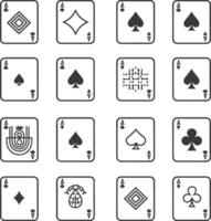 A Collection Of Ace Playing Cards With Unique Suit Designs vector