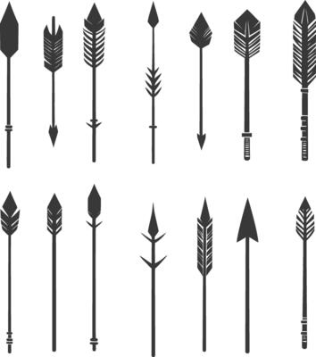 A Collection Of Arrow And Spearhead Designs
