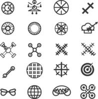 A Collection Of 18 Abstract Geometric Line Art Icons vector