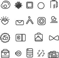 A Collection Of 18 Outline Icons For Various Applications vector