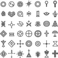 A Collection Of 48 Unique Abstract Symbols And Icons vector