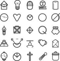 A Collection Of 25 Simple Line Icons vector