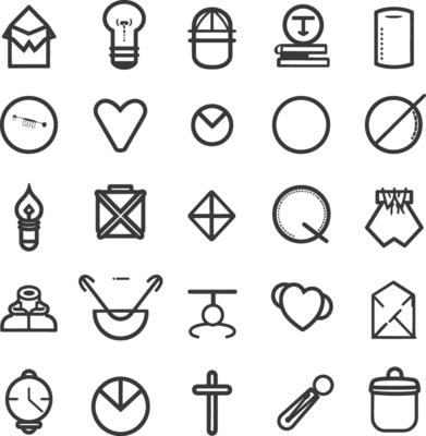 A Collection Of 25 Simple Line Icons