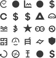 A Collection Of 25 Simple Geometric Shapes And Symbols vector