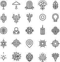 A Collection Of 24 Abstract Line Art Icons vector