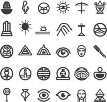 A Collection Of Ancient Egyptian Symbols And Hieroglyphs vector