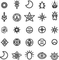 A Collection Of 25 Symbolic Line Art Illustrations vector