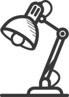 A black and white drawing of a lamp vector