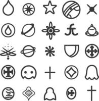 A Collection Of 25 Unique Black And White Geometric Shapes And Symbols vector
