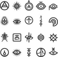 A Collection Of 20 Mystical And Abstract Symbols vector
