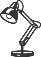 A black and white illustration of a lamp vector