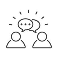 Talk conversation people icon isolated illustration. vector