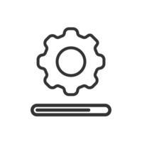 Loading progress icon with gear isolated illustration vector