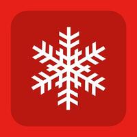 A snowflake icon on a red background vector