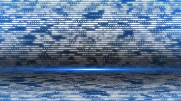 royal blue color moving glowing sci-fi particles with 3d empty space modern design technology background video