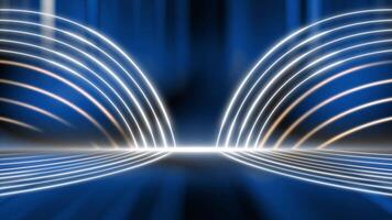 Royal blue color gradient pattern 3d space with luxury curve lines abstract design luxury background video